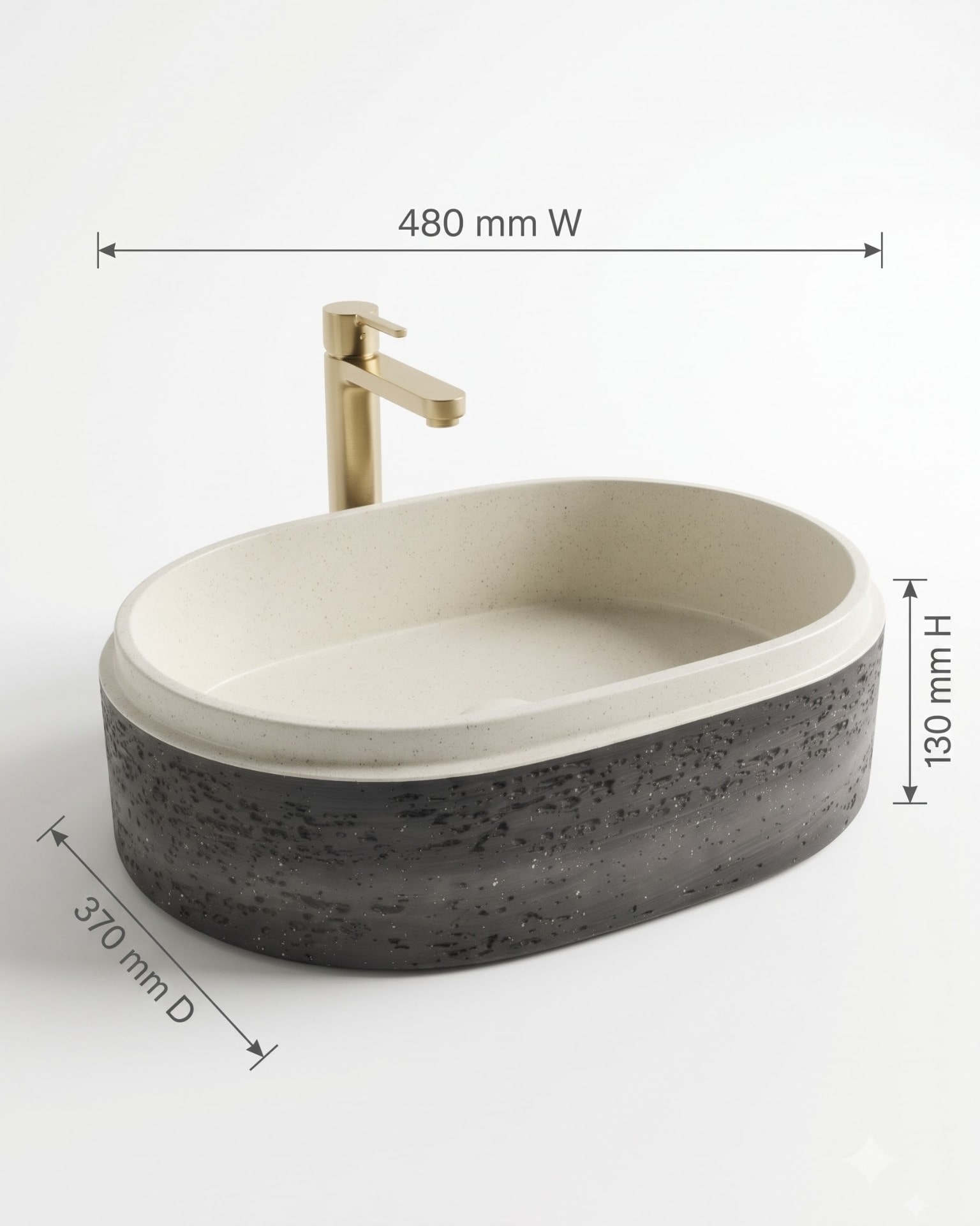 Sahara Noir Table Top Wash Basin thumbnail 4