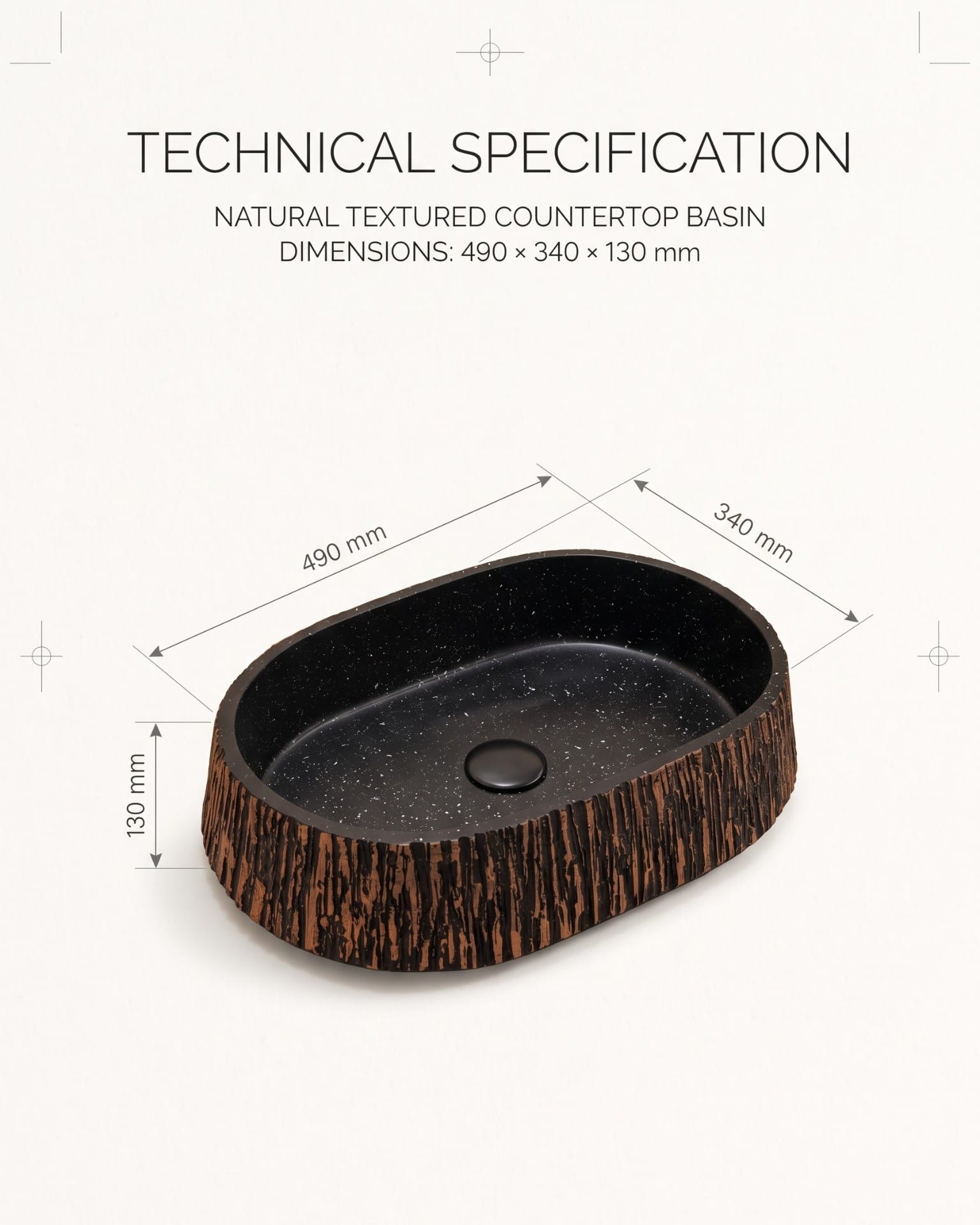 Basalt Table Top Wash Basin thumbnail 4