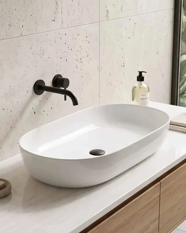 Leto White Table Top Wash Basin thumbnail 2