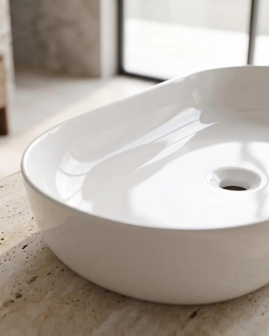 Leto White Table Top Wash Basin thumbnail 3