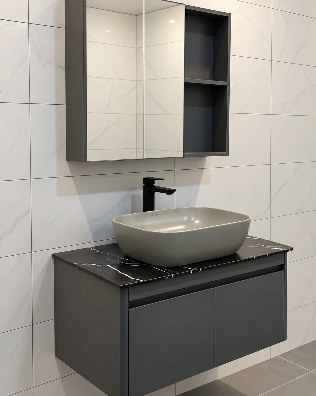 Lunara Grey Bathroom Vanity Cabinet thumbnail 3