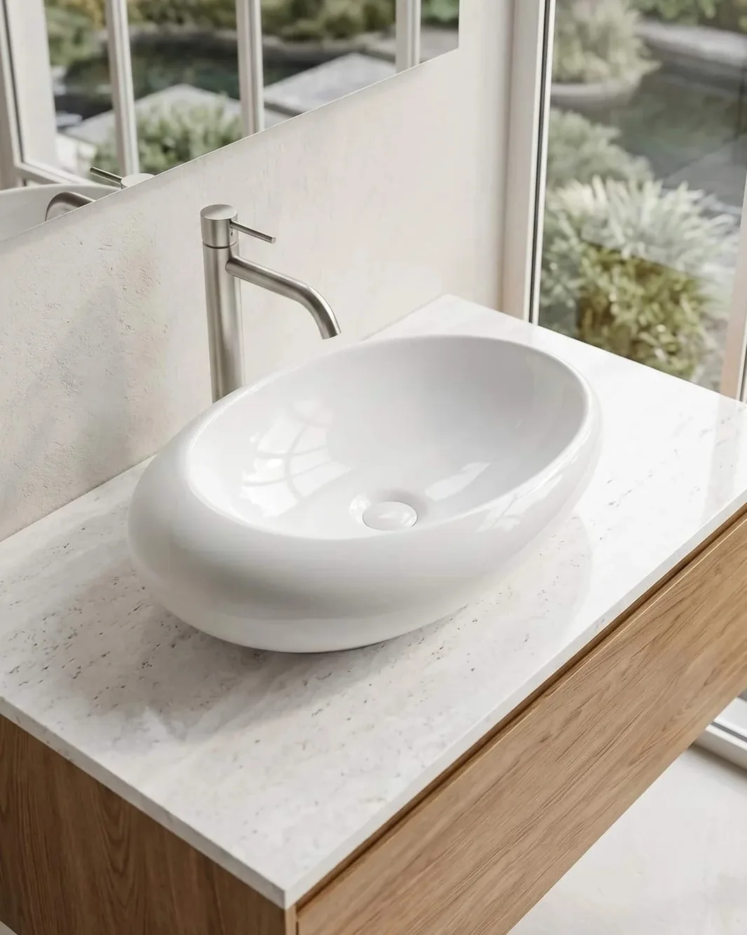 Pallas White Table Top Wash Basin thumbnail 3